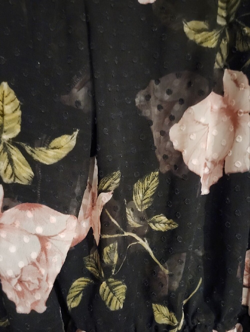 Dynamite Black Blouse with Pink Rose Print - Picture 2 of 8